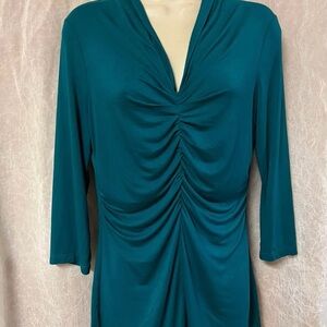 Ann Taylor Teal Ruched Top